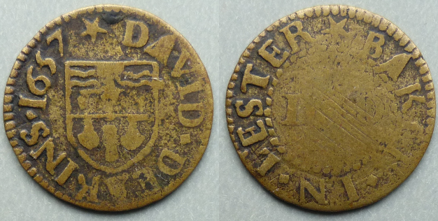 Leicester, David Deakins 1657 farthing